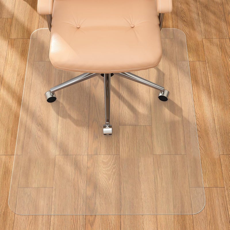 Tonaus Chair Mat for Hard Floor Office Chair Mat Desks Mats Large 48"×36" (3'x4'),Transparent Clear PVC Floor Protector for Wooden Floors Home Office Study - Image 1